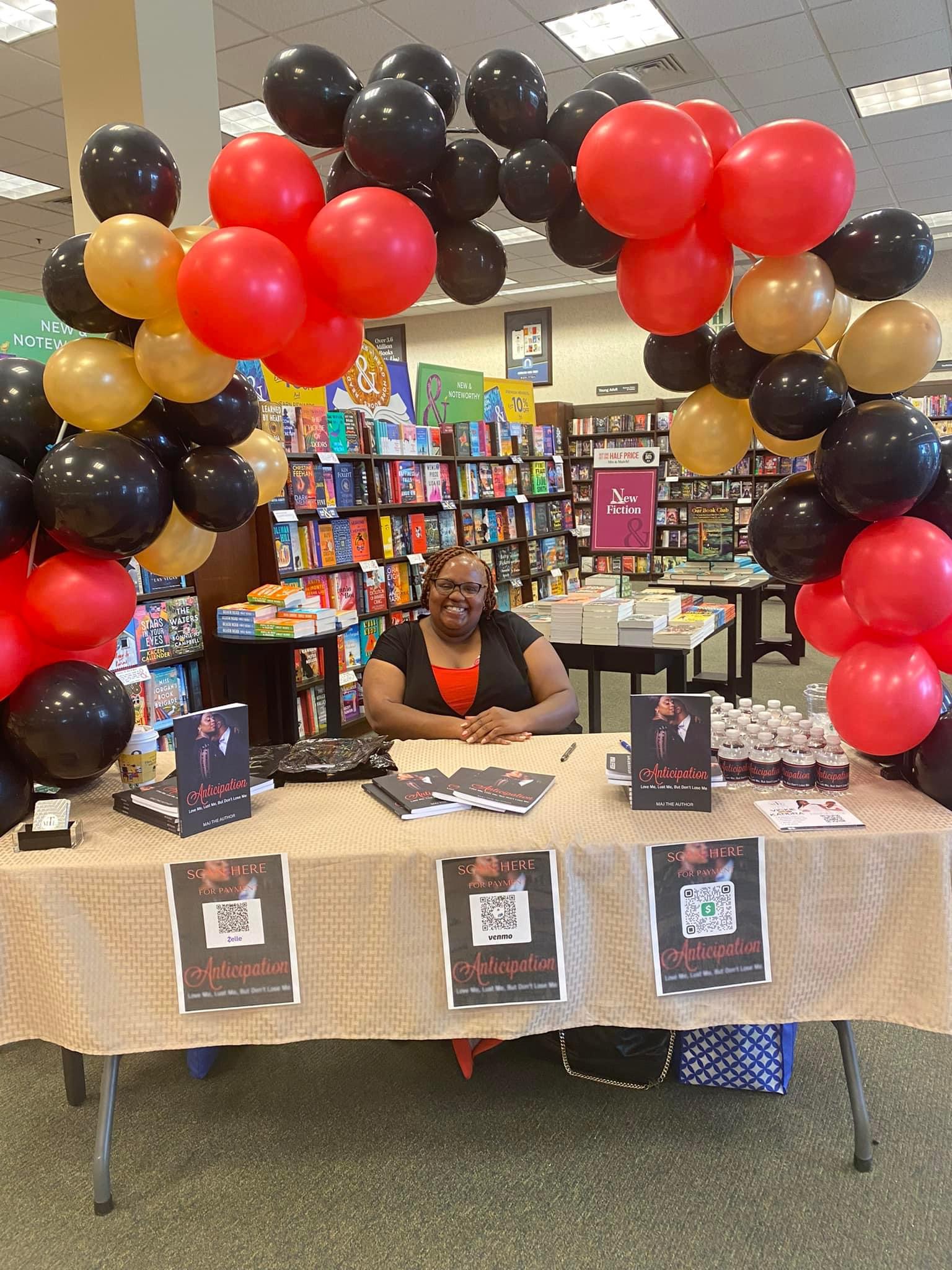 Book signing event at bookstore